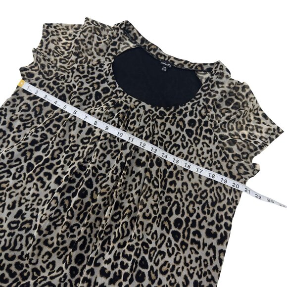 Rafaella Womens Classic Leopard Print Top Size XL Stretch Mesh Polyester - Picture 5 of 8